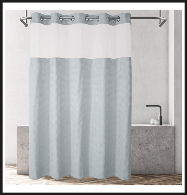 River Dream Waffle Weave Hookless Shower Curtains Fabric