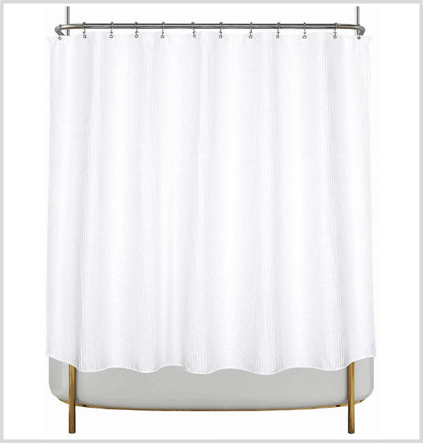 Barossa Design Waffle Shower Curtain For Clawfoot Tub