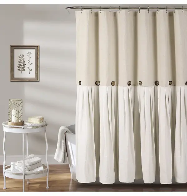 Lush Decor Button Shower Curtain For Narrow Shower Stall