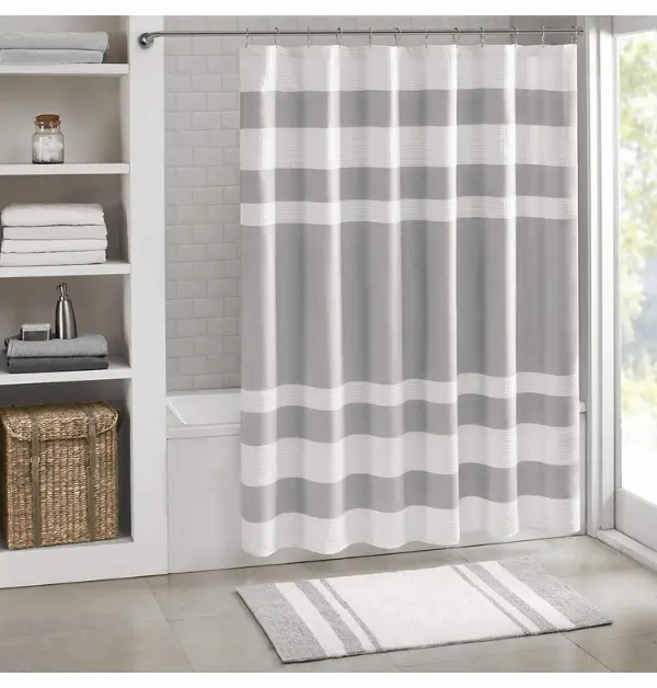 Madison Park Spa Waffle Shower Curtain For Small Bathroom