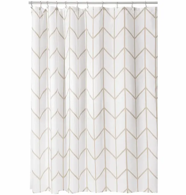 mDesign Decorative Fabric Hotel Quality Shower Curtain for Small Bathroom Showers