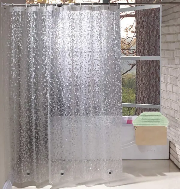 EurCross weighted fabric shower curtain liner