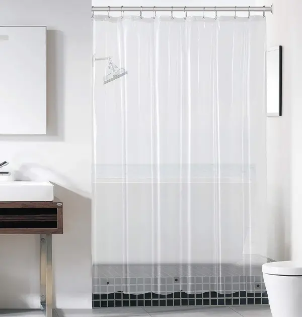 downluxe heavy duty shower curtain liner with magnets
