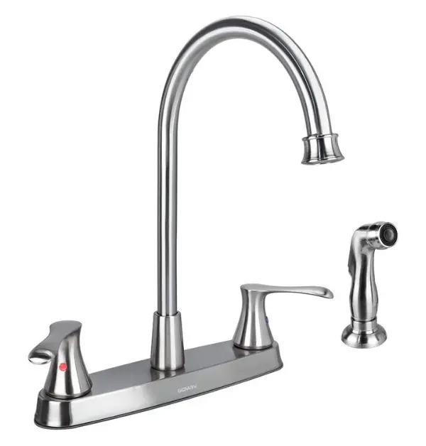 GOWIN Brushed Nickel Kitchen Faucet With Side Sprayer For Portable Dishwasher