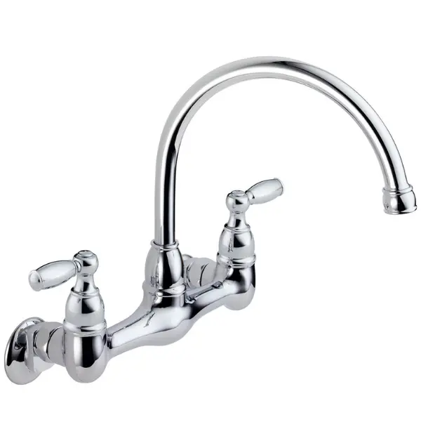 Peerless Claymore 2-Handle Wall-Mount Kitchen Sink Faucet For Portable Dishwasher