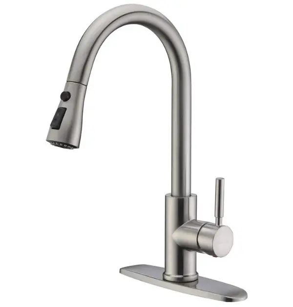 WEWE Single Handle Pull Out Kitchen Faucet For Portable Dishwasher