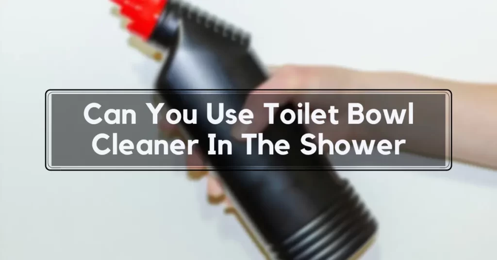 Can You Use Toilet Bowl Cleaner In The Shower